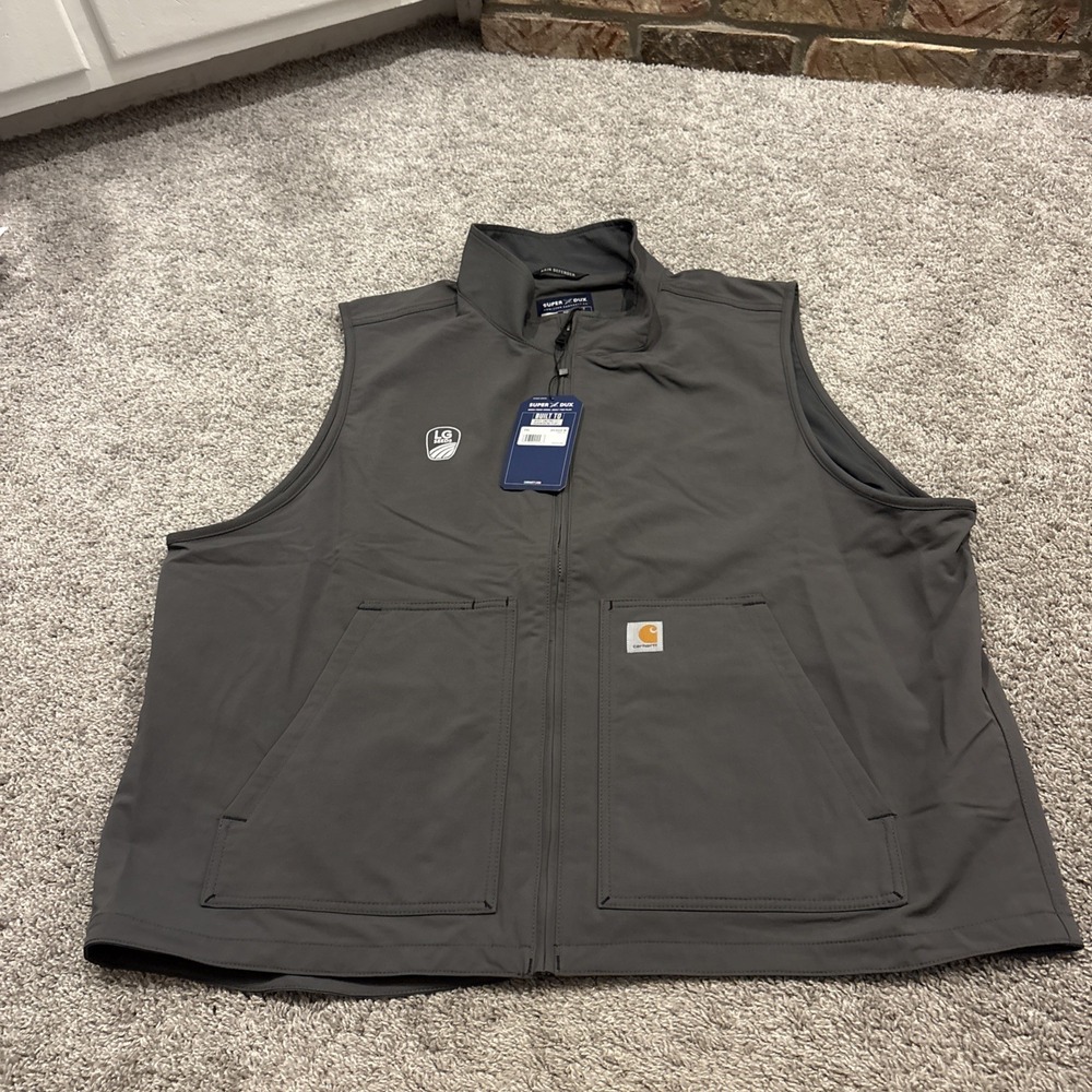 NWT Hamilton Carhartt Vest Mens 3XL Gray Super Dux Relaxed Fit Zip Up OV5535 - M